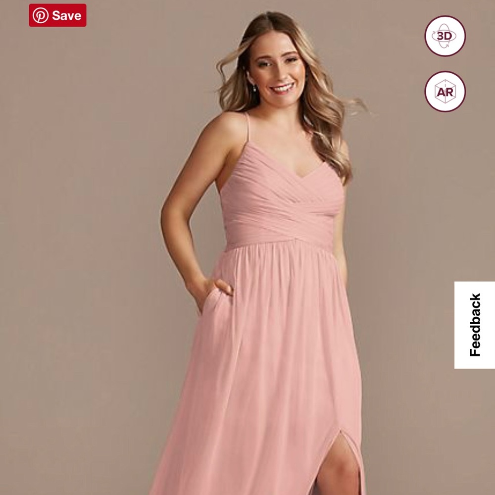 David’s bridal’s ballet pink bridesmaid dress!